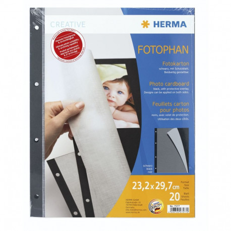 Herma foto kartong must 20 lehte 7577