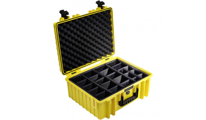 B&W Outdoor Case Type 6000 kollane polsterdatud vaheseina sisetükk
