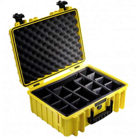 B&W Outdoor Case Type 5000 kollane vaheseinaga sisuga