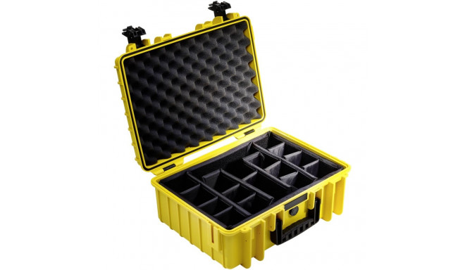 B&W Outdoor Case Type 5000 kollane vaheseinaga sisuga