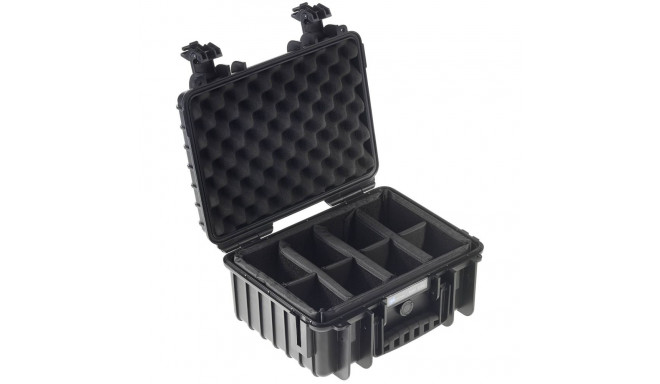 B&W Outdoor Case Type 3000 must polsterdatud vaheseina sisetükk