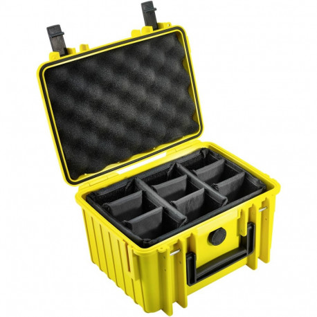 B&W Outdoor Case Type 2000 kollane polsterdatud vaheseina sisetükk