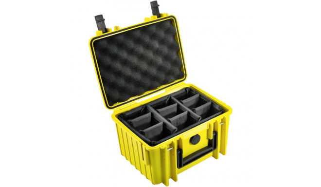 B&W Outdoor Case Type 2000 kollane polsterdatud vaheseina sisetükk