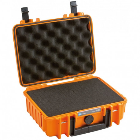 B&W Outdoor Case Type 1000 oranž eellõigatud vahuga sisuga