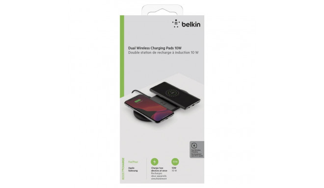 Belkin BOOST Charge juhtmevaba kahe 2x10W laadimispadi toiteallikaga must WIZ002vfBK