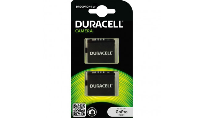 1x2 Duracell liitium-ioon aku 1160mAh GoPro Hero 4 jaoks