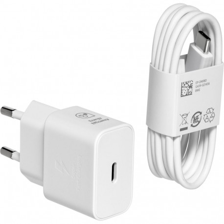 Samsung USB-C laadija 25W koos USB-C kaabliga, valge