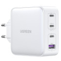 UGREEN USB-A+3xUSB-C 100W GaN-tehnoloogiaga Kiirlaadija EU Valge