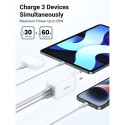UGREEN Nexode USB-A+2*USB-C 65W GaN Tehnoloogia Kiirlaadija Valge