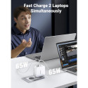 UGREEN Nexode USB-A+2*USB-C 140W GaN Kiirlaadija + USB-C Kaabel valge