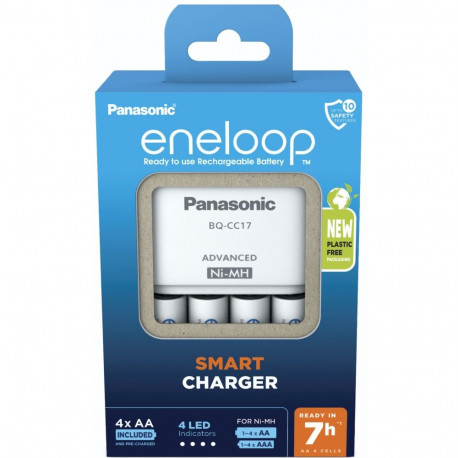 Panasonic Eneloop nutikas laadija BQ-CC17 koos 4xAA K-KJ17MCD40E