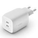 Belkin BOOST laadija 2xUSB-C 65W Charg.PD 3.0 PPS valge WCH013vfWH
