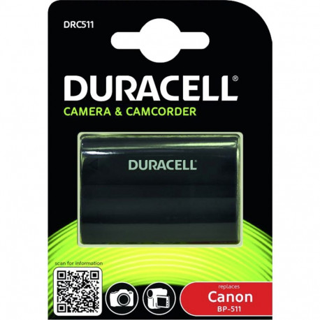 Duracell liitiumioonaku 1600 mAh Canon BP-511 BP-512 jaoks