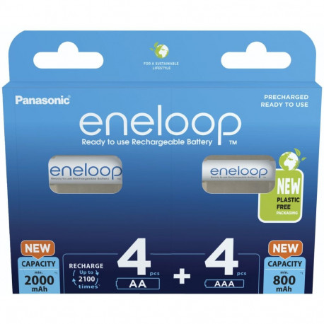 2x4 Panasonic Eneloop Kombipakk 4xAA + 4xAAA Akud BK-KJMCDE44E