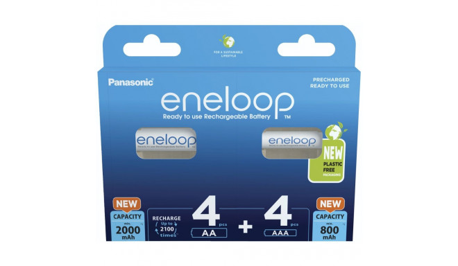 2x4 Panasonic Eneloop kombipakk 4xAA + 4xAAA akud BK-KJMCDE44E