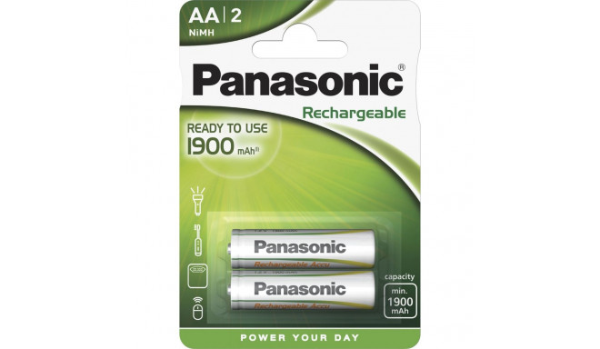 1x2 Panasonic NiMH Mignon AA 1900 mAh kasutusvalmis aku