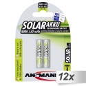12x2 Ansmann maxE NiMH patarei Micro AAA 550 mAh SOLAR