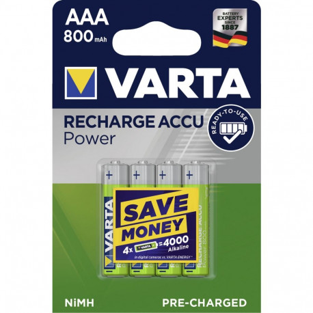 10x4 Varta laetav Accu NiMh 800 mAh mikro