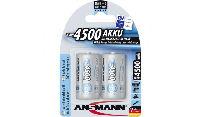 1x2 Ansmann maxE NiMH rech. bat. Baby C 4500 mAh          5035352