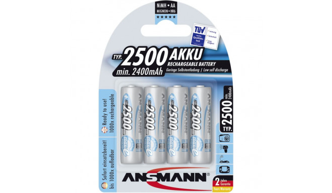 1x4 Ansmann maxE NiMH laetavad patareid 2500 Mignon AA 2400 mAh