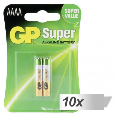 10x2 GP Super Alkaline AAAA patareid
