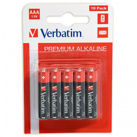 1x10 Verbatim Alkaline battery Micro AAA LR 03 49874
