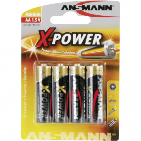 1x4 Ansmann leelispatarei Mignon AA LR 6 X-Power