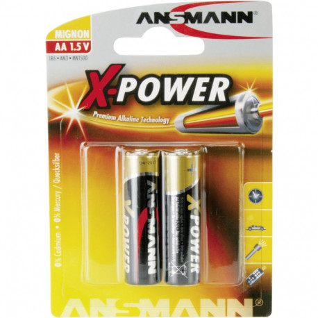 1x2 Ansmann leelispatarei Mignon AA LR 6 X-Power