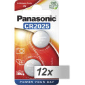 12x2 Panasonic CR 2025 Liitium Patarei VPE Sisemine Karp