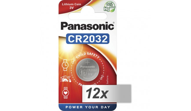 12x1 Panasonic CR 2032 liitium toite VPE sisekarp