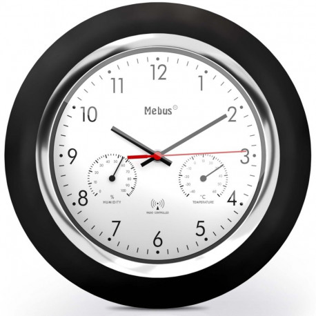 Mebus 19453 raadiojuhitav seinakell termomeetri/hügromeetriga