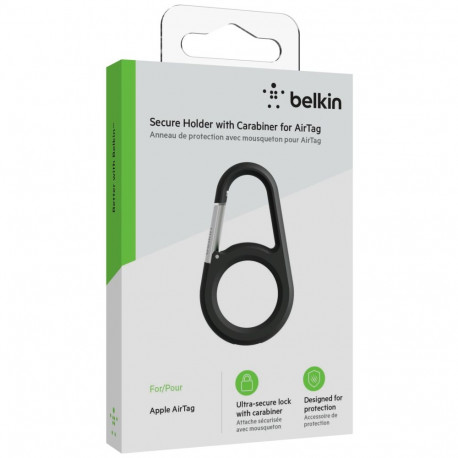 Belkin Secure Holder karabiin Apple AirTag, must MSC008btBK