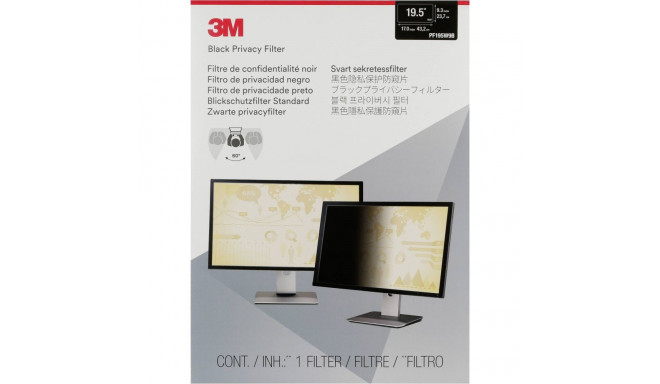 3M PF195W9B Privacy Filter for 19,5  Widescreen Monitor