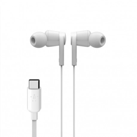 Belkin Rockstar USB-C ühendusega valged kõrvasisesed kõrvaklapid G3H0002btWHT