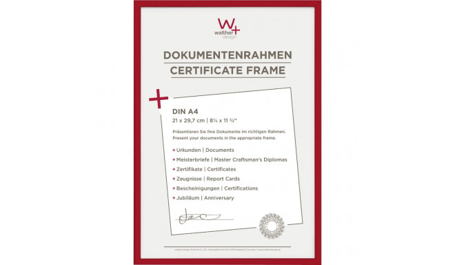 Walther New Lifestyle 21x29,7 vaik punane DIN A4 KV130R