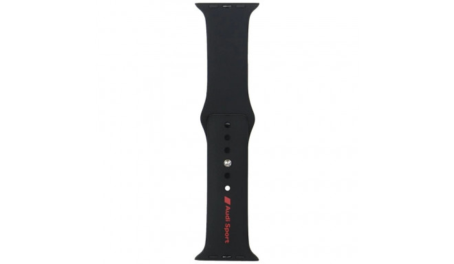 Audi Sport Red Logo Silicone Watch Strap for Apple Watch 44 / 45 / 46 / 49 mm - black