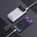 Dudao K15Pro Power Bank 20000mAh 22.5W PD USB-C / USB-A / Built-in Lightning and USB-C Cables - Whit