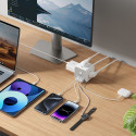 Baseus PowerCombo 7 in 1 Power Strip Cube, 3 AC + 3 x USB-A + 1 x USB-C 20W 1.5 m - white