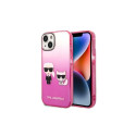 Karl Lagerfeld Gradient Ikonik Karl & Choupette Case for iPhone 14 / 15 / 13 6.1" - pink
