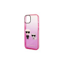 Karl Lagerfeld Gradient Ikonik Karl & Choupette Case for iPhone 14 / 15 / 13 6.1" - pink
