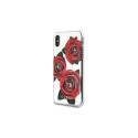 Guess Flower Desire Red Rose iPhone X Case - Transparent