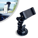 Suction Cup Holder for GoPro, DJI, Insta360, SJCam, Eken + Smartphone Adapter - Black