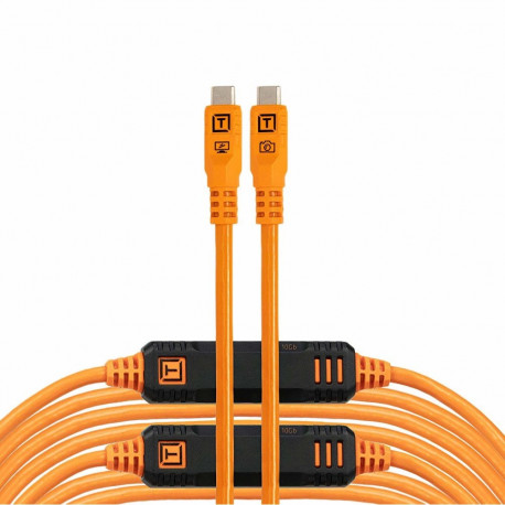 TetherPro Optima 10G USB-C, 9.4m, sirge, oranž