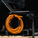 TetherPro Optima 10G USB-C, 9.4m, Straight to Right, Orange