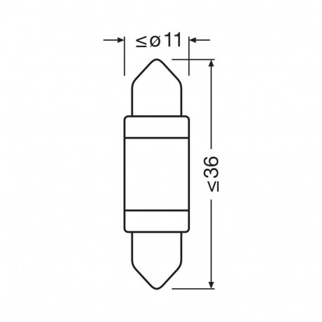 12V LED C5W 36mm 6000K 0,6W SV8.5-8 1tk
