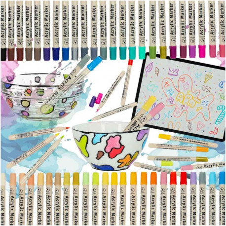 Akrüül kangas markerid kivi marker pliiatsid DIY veekindel markerid 48 tk.