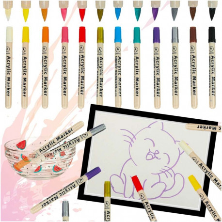 Akrüül kangas markerid kivi marker pliiatsid DIY veekindel markerid 12 tk.