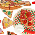 Pizzatoodete puidust mängukomplekt koos tarvikutega