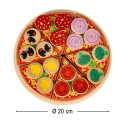 Pizzatoodete puidust mängukomplekt koos tarvikutega