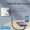 PremiumCord USB4™ Gen 3x2 40Gbps 8K@60Hz 240W Thunderbolt 3 angled cable 1.2m
